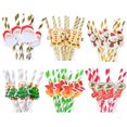 thumbnail image 1 of 10 Uds pajitas de papel de Navidad pajitas de dibujos animados adornos navideños para el hogar 2022 Navidad N LingWen 8390614617322, 1 of 1