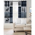 thumbnail image 2 of Navy Blue Plaid Blackout Curtains 54 Inches Long for Bedroom, Farmhouse Animals Tree Vintage Thermal Insulated Room Darkening Black Out Window Curtain Panels Grommet Drapes for Living Room, 2 of 8