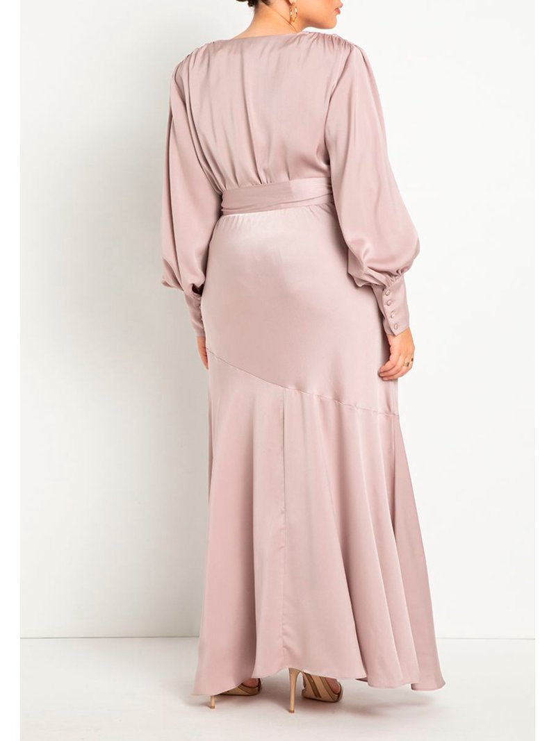 Eloquii Women's Plus Size Satin Maxi Dress - Magenta