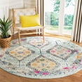 thumbnail image 3 of SAFAVIEH Madison Lanford Vintage Geometric Area Rug, Blue/Yellow, 5' x 5' Round, 3 of 8