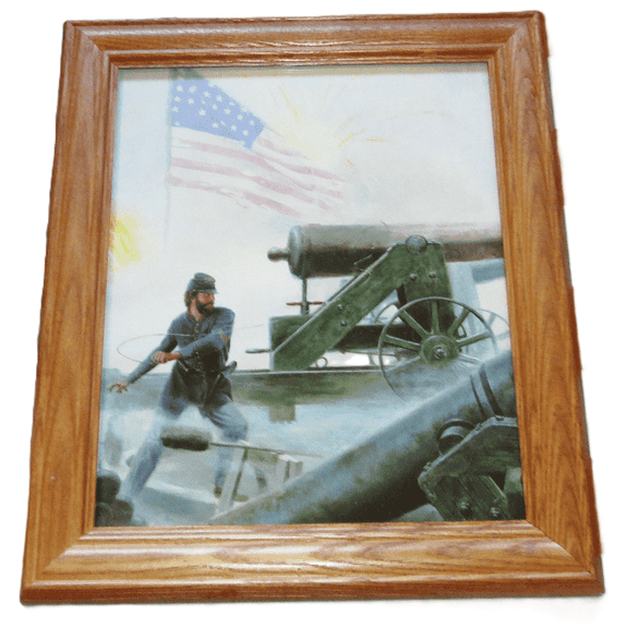 Framed American Civil War Painting / Print.. Battle of Fort Sumter...Artillery. Patriotic Wall Decor, Wall Art.