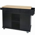 thumbnail image 5 of 53-inch Width Kitchen Island with Drop-Leaf Countertop Black, 5 of 5