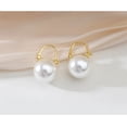 thumbnail image 5 of Gold Faux Pearl Drop Hoop Earrings for Women Cartilage 925 Sterling Silver Huggie Hoops Dangle Earring, 5 of 6