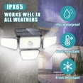 thumbnail image 4 of 1-Pack Solar Lights Outdoor,4 Heads 2500LM 270 LED Motion Sensor Security Lights,IP65 Waterproof,270°Wide Angle Flood Wall Lights with 3 Modes for Patio Yard Garden, 4 of 12
