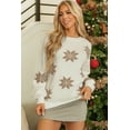 thumbnail image 6 of Women's White Snowflake Christmas Tunic Sweater - Festive Holiday Wear - [ZhiHiMeRi] | (US 12-14)L, 6 of 12