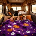 thumbnail image 5 of Halloween Throw Blanket,Halloween Blanket,Purple Throw Blanket,Orange Pumpkin Face,Soft Cozy Fall Blankets And Throws,Multiple Sizes, 5 of 8