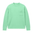thumbnail image 6 of Bxsruta Mens Long Sleeve Crewneck Shirt Waffle Knit Front Pocket Casual Tee Vacation Beach Top, 6 of 6