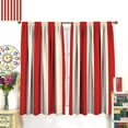 thumbnail image 2 of Striped Curtain, Red and White Vintage Striped Curtain Print, Bedroom Living Room Decoration Blackout Curtain 26"W x 63"L (Pack of 2), 2 of 6