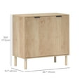 thumbnail image 3 of HOMCOM Armoire d'Appoint, Armoire de Rangement avec Tablette Réglable, Chêne, 3 of 9
