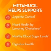 Metamucil Psyllium Fiber Powder, Real Sugar Orange, GLP-1 Friendly Fiber>, 30 Tbsp