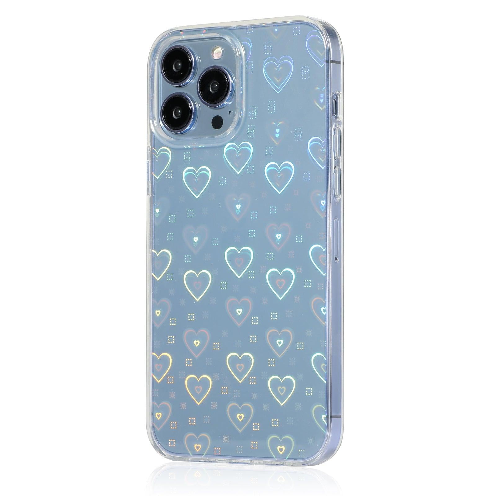 Caselix Iphone 12 Pro Max Case Clear Cute Laser Holographic Love Heart Pattern For Women Girls Anti Yellow Hard Pc Protective Phone Cover For Iphone 12 Pro Max Rainbow Heart Walmart Com