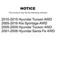 thumbnail image 2 of Kugel Front Rear Wheel Bearing Kit for Car Hyundai Tucson Kia Sportage Santa Fe - Left Right Side (Driver Passenger) K70-101134, 2 of 10
