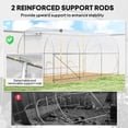 thumbnail image 3 of Outsunny 14.6'x6.5'x6.6' Hoop House Greenhouse with 2 Support Rods, Zippered Roll-up Mesh Door, Walk-in Tunnel Greenhouse with PE Cover, White, 3 of 9