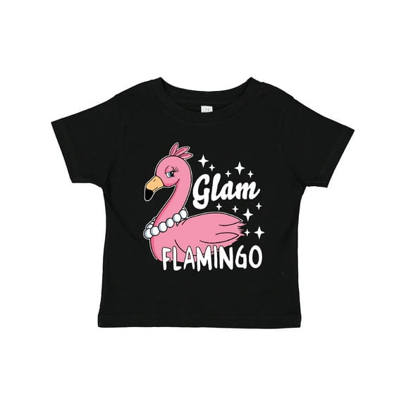 Inktastic Glam Pink Flamingo with Pearls Girls Toddler T-Shirt