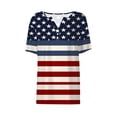 thumbnail image 4 of Honeeladyy USA Flag Tops for Women's Casual Print Short Sleeve V-neck Top for Party Club(White,3XL), 4 of 5