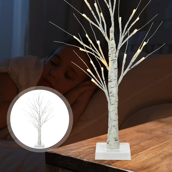 LEORX Battery Powered LED Birch Tree Light for Indoor Table Decor and Holiday Decorations