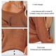 thumbnail image 5 of Jersey con cuello en V, Top de punto, moda, transpirable, manga larga, suéter suelto de punto para mujer, Café XL, 5 of 6