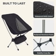 thumbnail image 5 of LAUSAINT HOME Ultralight Folding Camping Moon Chair, Heavy Duty 280 Lbs Portable Backpacking Chair, Padded Lightweight Outdoor Lawn Beach Chair with Carry Bag for Adult Camping Hiking Travel, Black, 5 of 12