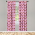 thumbnail image 3 of Abstract Curtains 2 Panels Set, Quirky and Floral Pattern of Circular Flowers and Halftone Dots, Window Drapes for Living Room Bedroom, 56"W X 63"L, Pale Fuchsia and Multicolor, by Ambesonne, 3 of 5