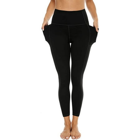 Yoga Leggings for Women with Side Pockets High Waisted Stretch Tummy Control Compression Leggings Workout Sport