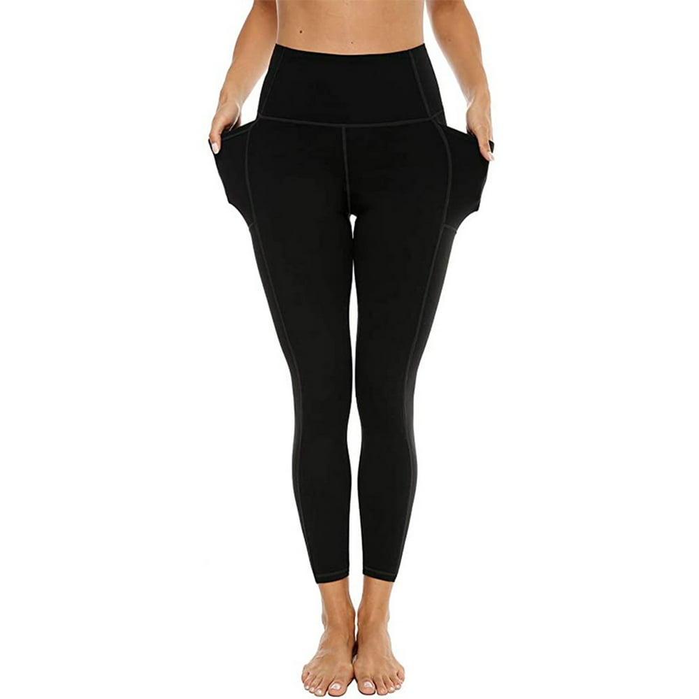 UKAP - Yoga Leggings for Women with Side Pockets High Waisted Stretch Tummy Control Compression