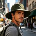 thumbnail image 6 of Sun Hats for Men Women Boonie Hat Foldable Wide-Brimmed Breathable Fishing Hat UPF 50+ Bucket Hat for Fishing Hiking Garden Sai Beach Travel Outdoor Army Green Free Size(Free Size), 6 of 7