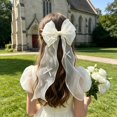 thumbnail image 6 of 39.37 Inch Sheer Organza Bow Hair Clips with Long Ribbon Tassels for Bridal and Parties,Colour as Pictured, 6 of 6