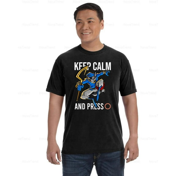 Sly Cooper Comfort Color T-Shirt Keep Calm and Press O Classic Game Style, Unisex, up to size 4XL
