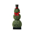 thumbnail image 2 of Christmas Snowman Topiary Ornament 25.6'' Artificial Snowman Shaped Topiary Tree Ornament with Red Bow Santa Hat Boxwood Topiaries for Christmas Indoor Outdoor Home Decor, Christmas Snowman Topiary, 2 of 8