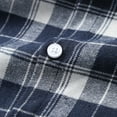 thumbnail image 5 of Men's Brushed Plaid Shirt Plus Size Slim Fashionable Polyester Long Sleeved Casual Button Down, 5 of 6