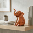 thumbnail image 6 of Wooden Hand Carved Sitting Elephant Statue Figurine Sculpture Art Decorative Rustic Home Decor Accent Handmade Handcrafted Decoration Wood, 6 of 9
