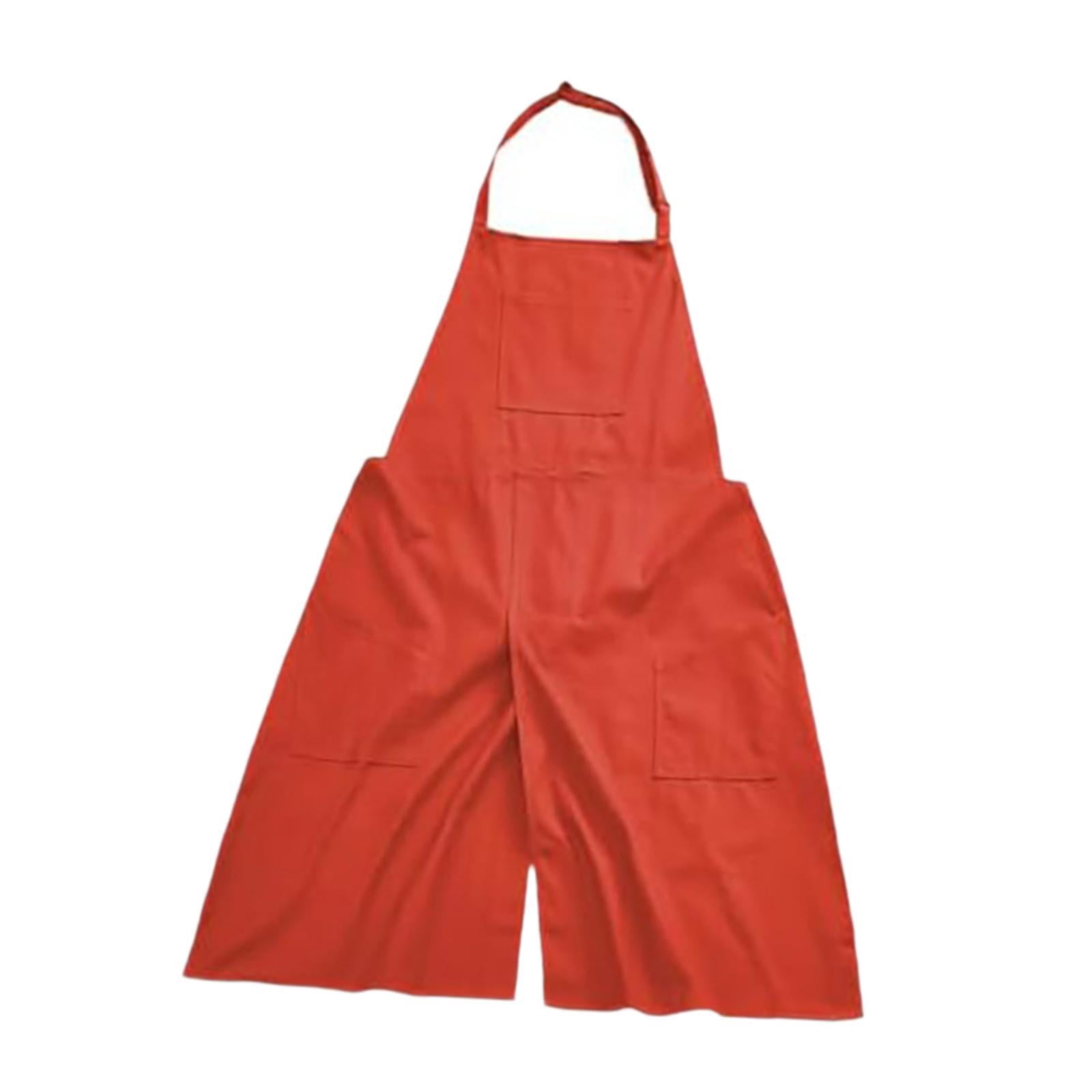 Fiocias Pottery Apron Split Leg Apron,Sturdy Multipurpose for Women Simple Ceramics Clay Orange