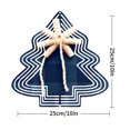 thumbnail image 6 of Metal Hanging Christmas Tree Wind Decorations - Festive Garden Spinners with Concentric Circle Design on Dark Blue Background, 6 of 6