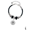 thumbnail image 2 of Delight Jewelry Silvertone Domed Black PA Niece Celtic Knot Leather Bead Bracelet, 7"+2" Extender, 2 of 4