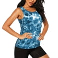thumbnail image 2 of Fotbe Blue Tie Dye Blusas Sin Mangas para Mujer – Estilo Casual, Corte Suelto, Slim-Fit, Cuello Redondo Deportivo, Tops de Verano para Gimnasio y Yoga-Large, 2 of 7