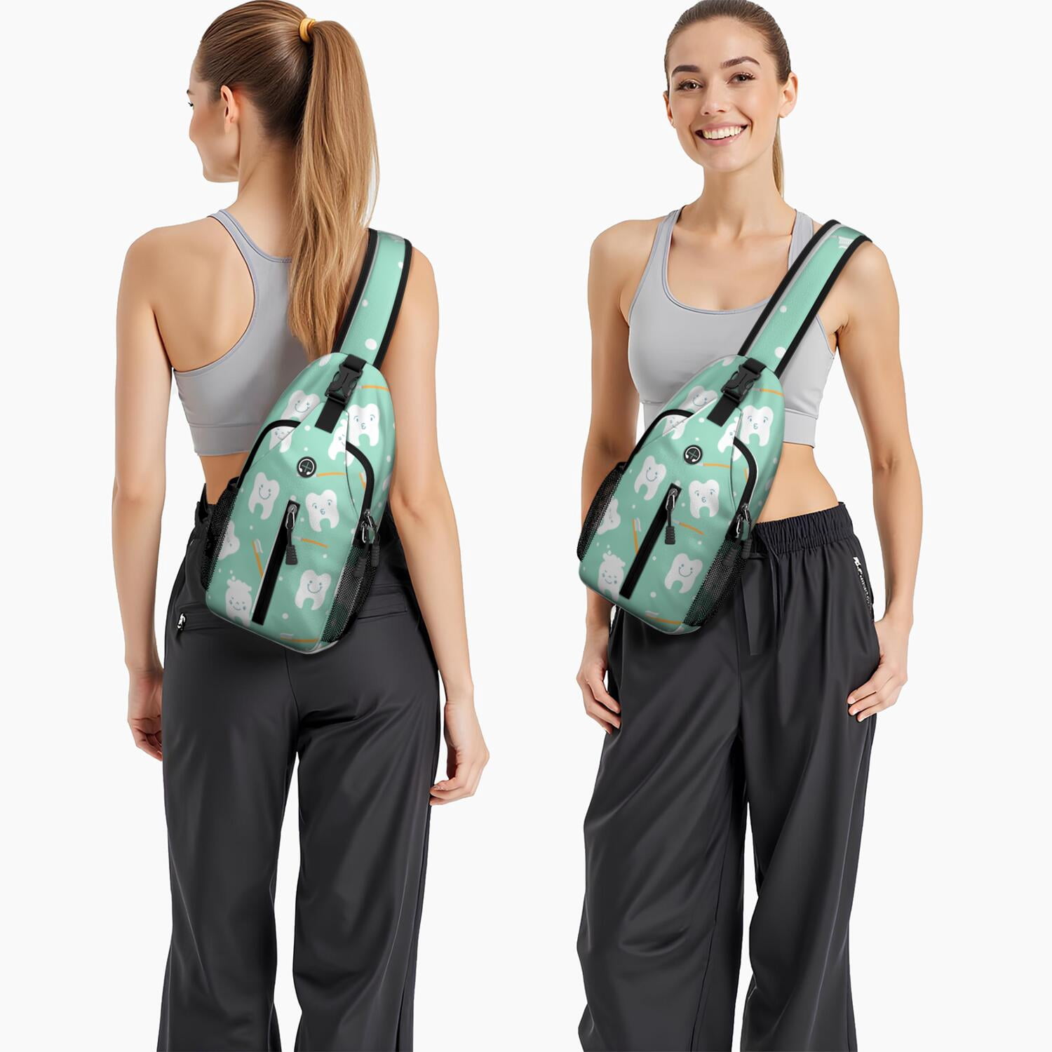 Forest Adorable Pattern Night Travel Chest Bag for Women Men – Partitioned main compartment, Secure zipper pockets, Adjustable shoulder strap – Artistic Pattern Design for Travel, Hiking, Outdoor