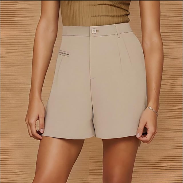 Pantalones Cortos de Mujer con Bolsillos Traje de Verano Casual Cinco Cuartos de Longitud, Tela Ligera para Uso Diario, de Playa Y de Fiesta