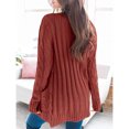 thumbnail image 2 of Femmes Cardigan Chandails, Extensible Femmes à Manches Longues Bouton Cardigan Décontracté Automne Hiver Élégant pour Décontracté pour Parti Brique Rouge L, 2 of 6