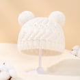 thumbnail image 7 of EnJoCho Baby Knitted Wool Hat Baby Autumn Winter Children Double Ball Pullover Hat Solid Color Warm Wool Hat For Children Toddler Kids Casual Fashion Headwear, 7 of 7