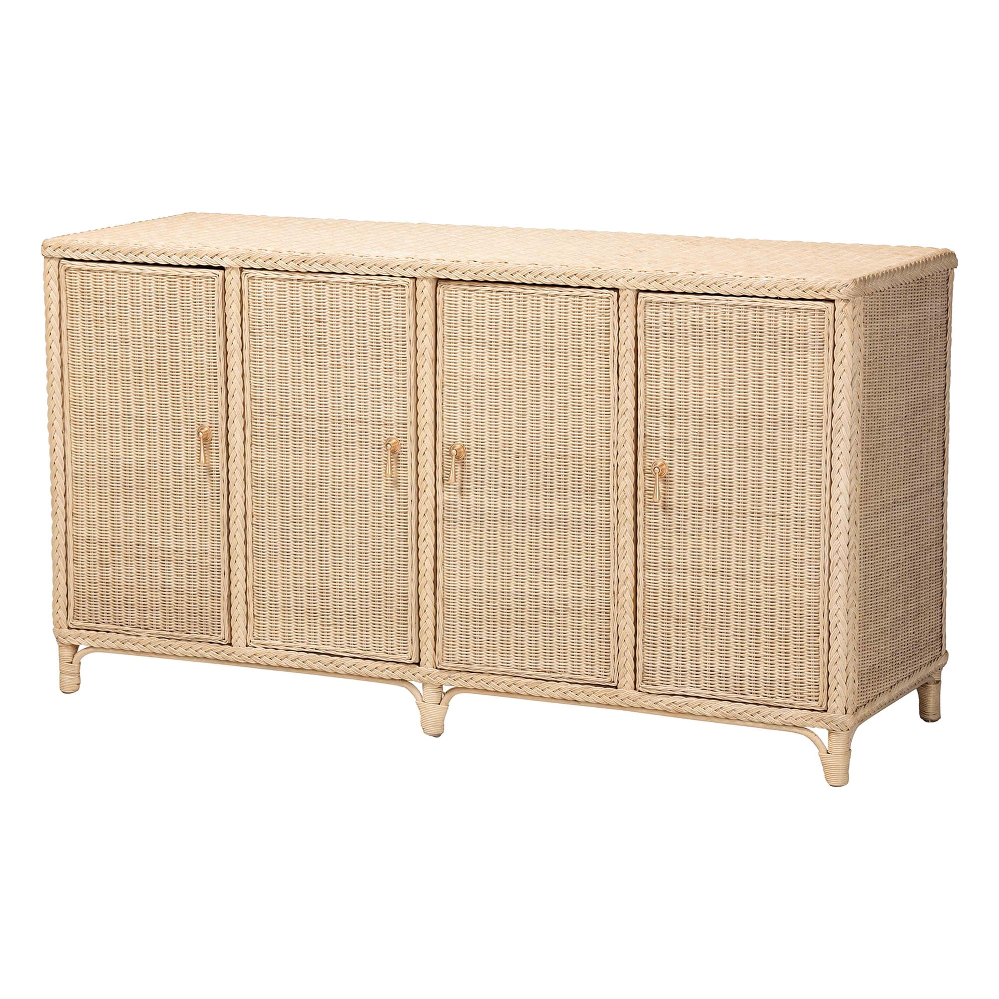 bali & pari Delilah Boho Sideboard, 4-Door, Natural