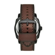 Fossil Mens Machine Three-Hand Date, Black Stainless Steel Watch