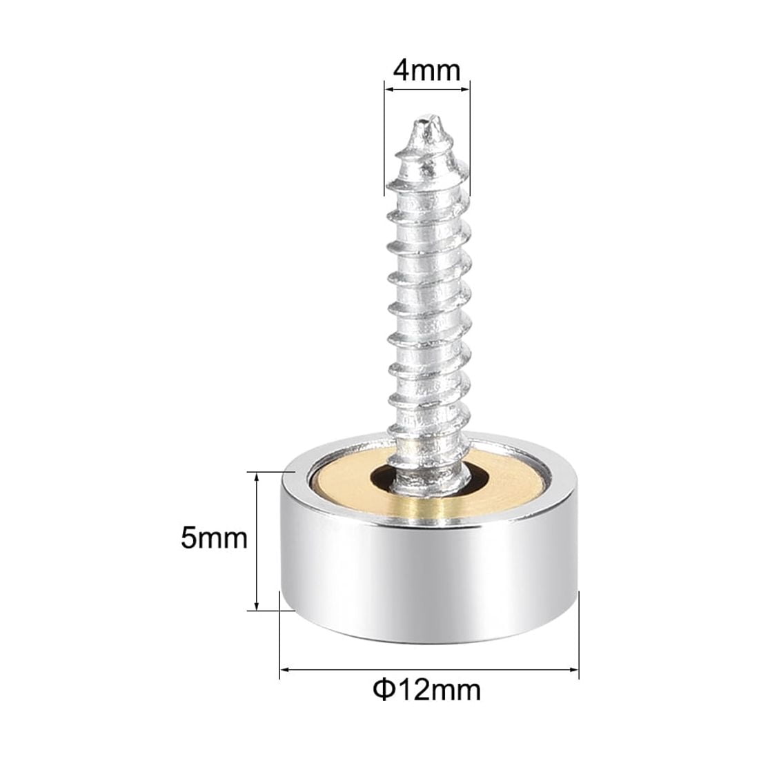 Unique Bargains Mirror Screws Deco Cap Cover Nail with Finish 12mm