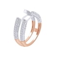 thumbnail image 2 of Round Shape White Cubic Zirconia Two Tone Curved Enhancer Guard Ring 14k Rose Gold Ring Size - 11.5, 2 of 3