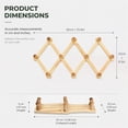 thumbnail image 5 of NOGIS Wood Accordion Wall Rack with 10 Hooks, Multi-Purpose Accordion Style Wooden Hat Rack Wall Mounted, Wood Expandable Peg Rack- for Keys, Coffee Mug, Coats, Wood Brown, 5 of 7