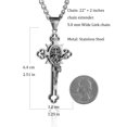 thumbnail image 4 of HZMAN Stainless Steel Saint St St. Benedict Crucifix Cross Pendants Necklace INRI (Silver), 4 of 5