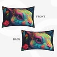 thumbnail image 2 of Sikiie Colorful Patterned Rabbit Print Plush Pillow Cover, Wrinkle-proof and Stain-resistant Pillow Protector without Pillow Core, Home Decoration-16"x24", 2 of 6