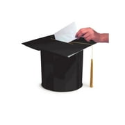Party Central Pack of 6 Black Mortar Board Cap Hat Shaped Graduation Day Party Card Boxes 12"