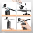 thumbnail image 3 of Airbrush Kit With Compressor - 48psi Rechargeable Cordless Non-clogging High-pressure Air Brush Set ,black, 3 of 5