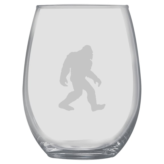 15oz Stemless Wine Glass - Bigfoot Sasquatch