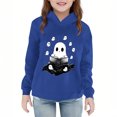 thumbnail image 2 of hengsof Boys Girls Halloween Hooded Shirt Long Sleeve Pullover Hoodies Outfit Toddler Halloween Print Tops 2-7 Years, 2 of 5
